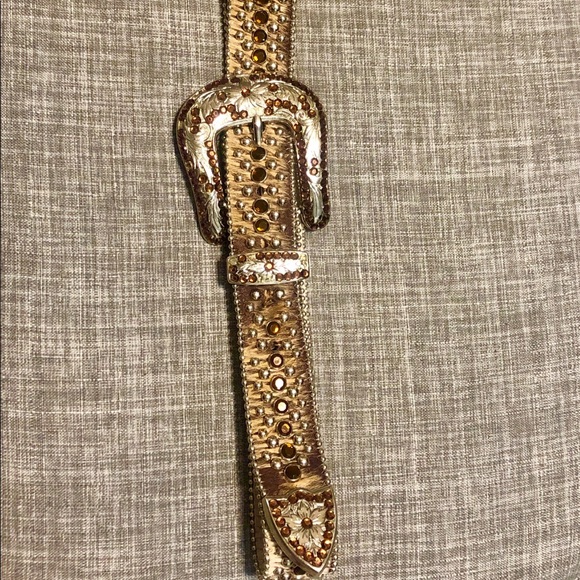 B.B. Simon brown & gold crystal belt main image 5